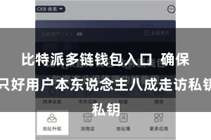 比特派多链钱包入口  确保只好用户本东说念主八成走访私钥