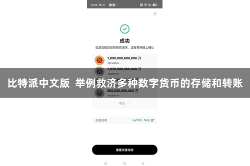 比特派中文版  举例救济多种数字货币的存储和转账