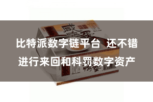 比特派数字链平台  还不错进行来回和科罚数字资产